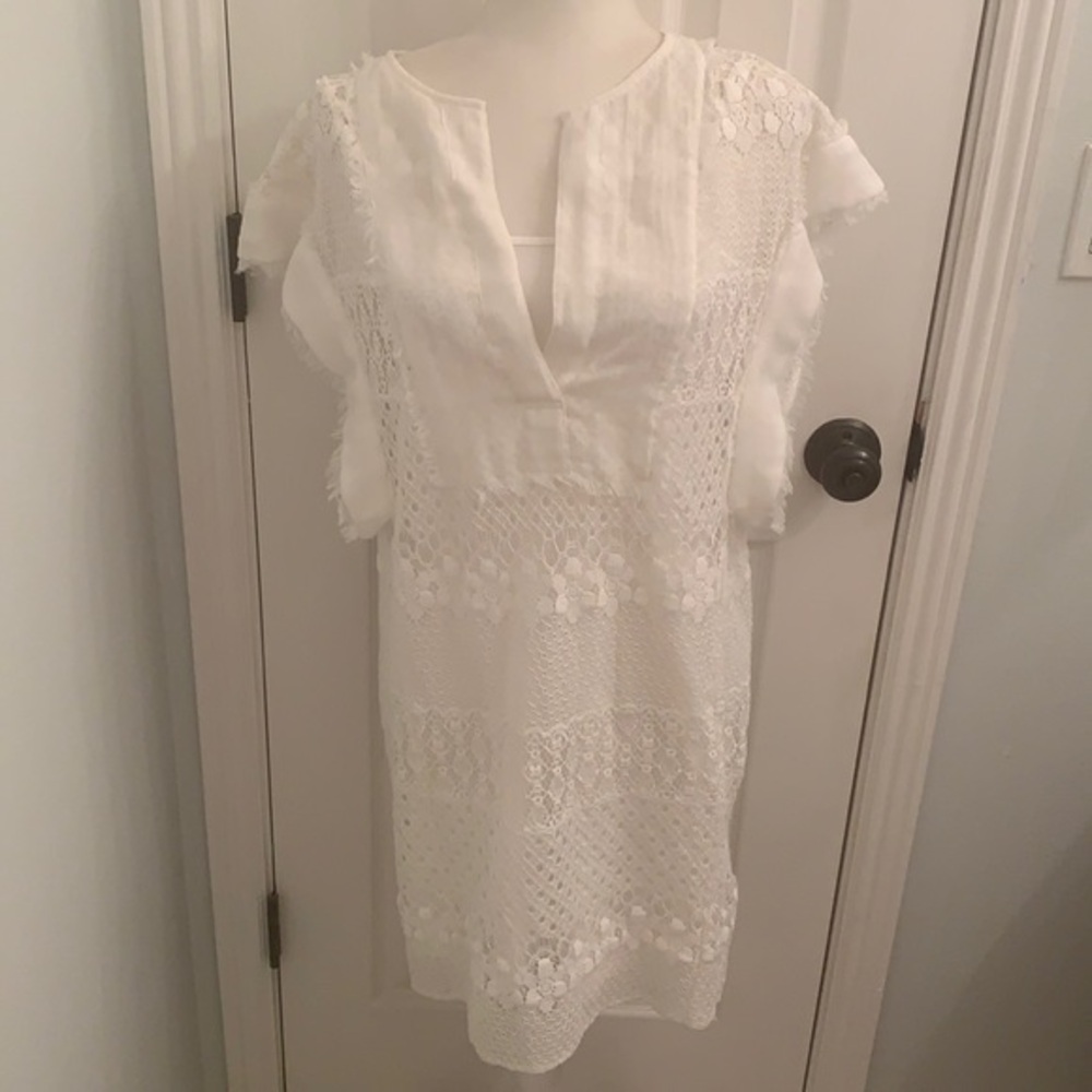 BCBGMaxAzria dress white eyelet lace dress in size Small